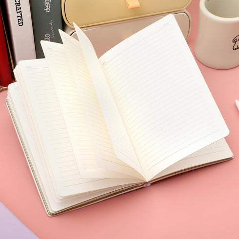 CAGIE Cute Diary Journal for Women and Girls, A5 Lined Journals for Writing, Heart-Shaped Soft Cover Journal, 256 Gold
