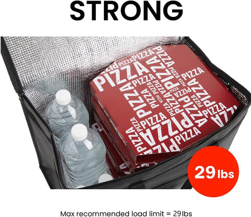 (4 Pack, NZ home Insulated Bags for Food Delivery (XL Plus) Grocery Shopping Cooler Bag, Pizza Delivery, Hot & Cold