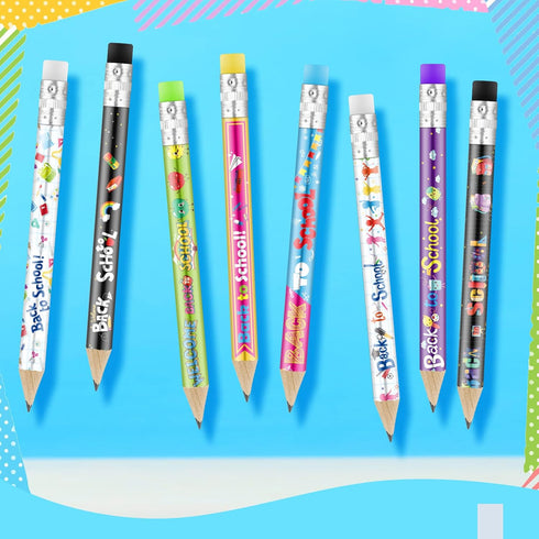 Woanger 72 Pcs Welcome Back to School Pencils, Fun Kindergarten Mini Pencils with Erasers for Kids