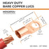 SELTERM 25pcs 2/0 AWG 1/2" Stud Battery Lugs, Heavy Duty Copper Wire Lugs for Electrical Battery Cables