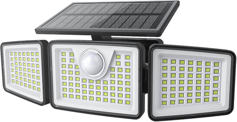daphino 2500LM Solar Lights Outdoor with Motion Sensor,3 Head 270 Wide Angle