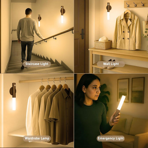 Set 2 2200mAh 3000K WhitePoplar Battery Operated Wall Sconce of - Rechargeable Motion Sensor Night Lights, Wireless