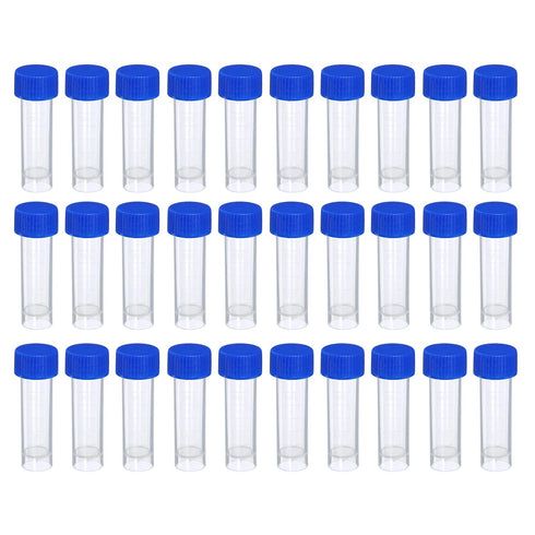 PATIKIL 5mL Plastic Test Tubes, 100 Pack, Blue Screw Cap for Lab Storage, Clear Container for Laboratory Science