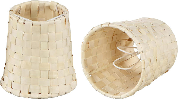 Aspen Creative 51006-2, Empire Clip-On Chandelier Lamp Shade, Natural Palm Leaf, 3" Top x