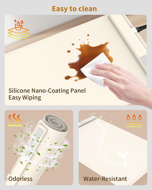 3 Settings Plate,Countertop Food Warming Mat - Fast & Full Surface Heating, Silicone Heat Pad with Adjustable