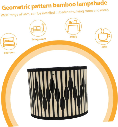 LABRIMP Geometric Pattern Bamboo Lampshade Replacement Stylish Light Cover for Home Unique Lamp Accessory for Warm