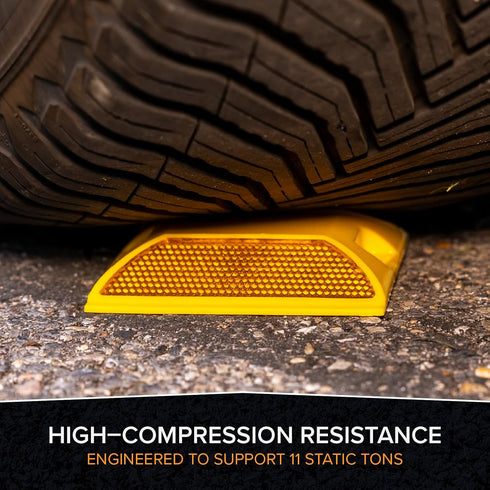 Pack 10 4 4 inch Road Reflectors of | by Street Pavement & Asphalt Stud Markers | Great Reflecting for Speed Bumps