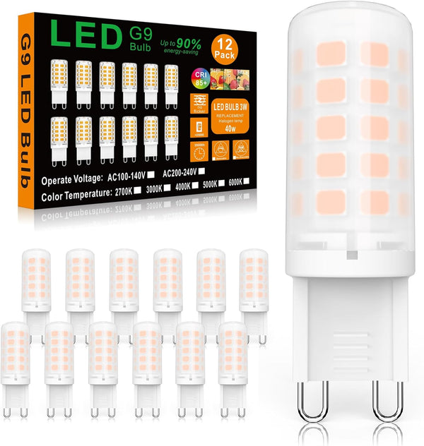 BAOMING G9 LED Bulb Non-Dimmable 3W (40W Equivalent) 2700K Soft Warm White,