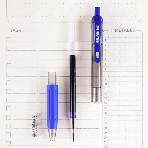G-103 50 Pack Retractable Gel Pens - 0.5mm Fine Point Blue Ink for Smooth Writing in School and Office