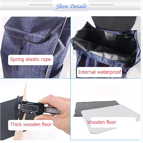 SH-gwtc 72L (Size:14.8 11.2 x26.4 Shopping Cart Bag/Trolley Replacement Bag Oxford Cloth Waterproof Storage