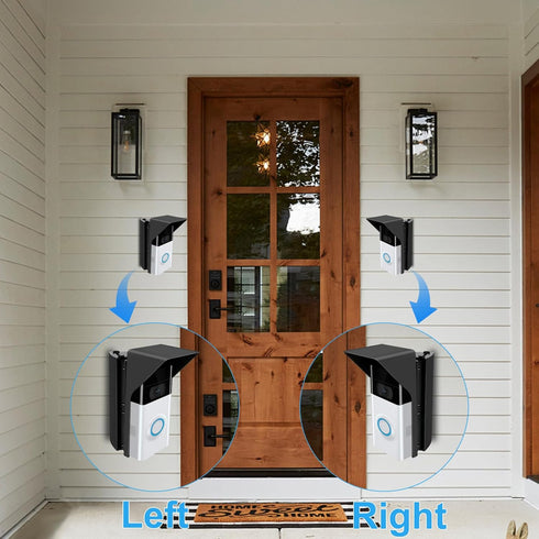Adjustable Angle Mounting Bracket for Video Doorbells 1/2/3/4, Replacement Adjustable Mounting Plate with Rain Cover