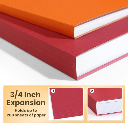 SUNEE Hanging File Folders, 6 Pack Letter Size with 1/5-Cut Tabs for Home and Office Organization