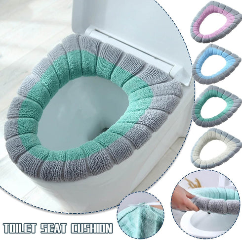 Generic Soft Plush Toilet Seat Cover, Thickened Knitted Cushion with Non-Slip Backing for and Warmth in Winter Cold
