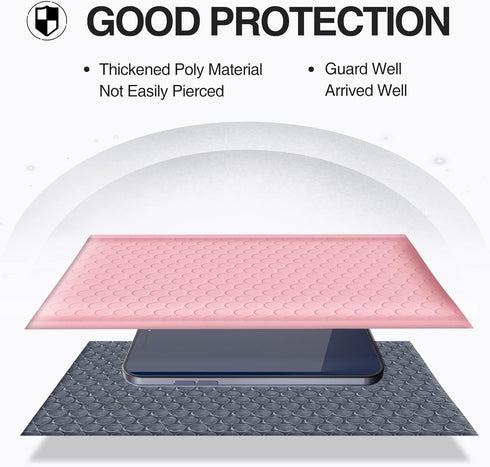 UCGOU Bubble Mailers 4x8 Inch Light Pink, 50 Pack Poly Padded Envelopes for Small Business Mailing