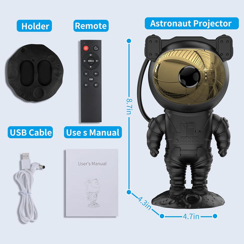 Hiya-Naya 360 Astronaut Star Projector Galaxy Light with Timer and Remote Control, Adjustable Starry Night Light