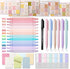 XKDOUS 42 Pcs Bible Study Supplies, Bible Journaling Kit for Women, 12 Double-Headed Bible Highlighters, 6 Pens, 90