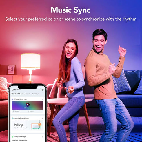 OREiN Matter Smart RGBTW Bulb, Smart Light Bulbs, A19 Color Changing, 2.4GHz WiFi, 800 Lumens, 2 Pack