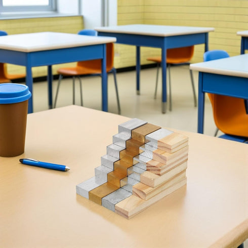 24pcs Set Cabilock Rectangular Density Blocks for Science Education Multi-Material Density Experiment Kit