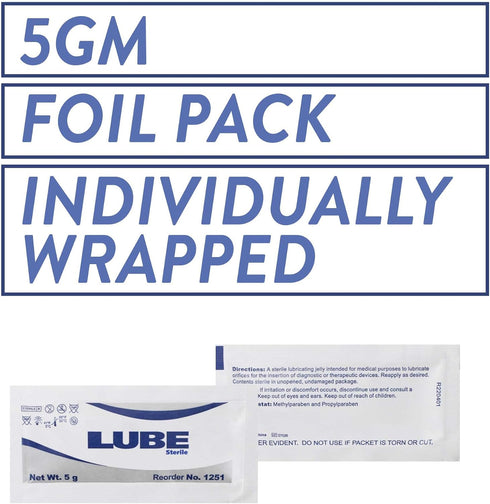 5 Packets, 0.18 oz (Pack 150) Sterile Lubricating Jelly, g Foil