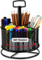 Marbrasse Mesh Desk Organizer, 360-Degree Rotating Multi-Functional Pen Holder, 4 Compartments for Home Office Storage