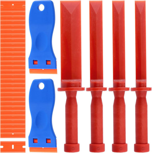 Swpeet 36Pcs Plastic Chisel and Blade Scraper Tools, 3/4" 7/8" 1" 1-1/2" Assortment Kit for Adhesive, Caulk, Labels