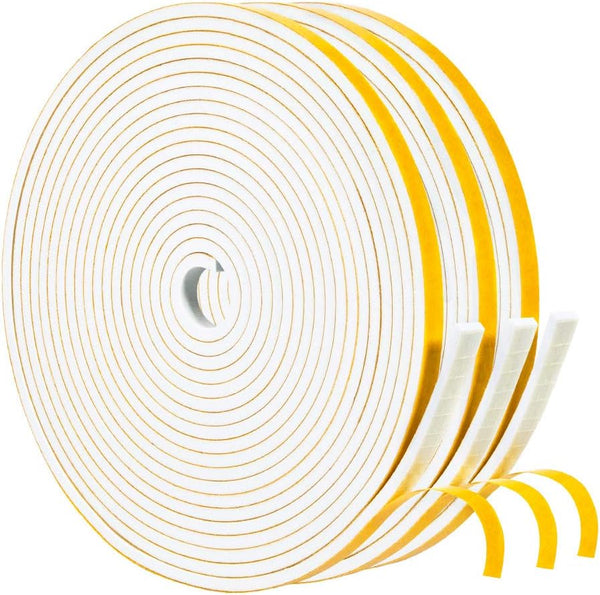 Yotache Weather Stripping for Doors and Windows, Foam Insulation Sealing Gasket Tape, 1/4" x 1/8", Total 50 Feet Long