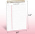 To Do List Notepad, Undated Daily Planner with Checklist, Spiral Waterproof Cover, Pink, 52 Sheets, 5.5"*8.3" A5 Size