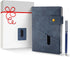 Promot PU Leather Notebook with Pen - A5 Lined Daily Journals for Writing, 200 Pages, Storm Blue