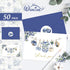 50 4 6 Inch Whaline Pcs Baby Shower Thank You Cards Greeting Cards with Envelopes Stickers Gold Foil Blue Berry Plaid