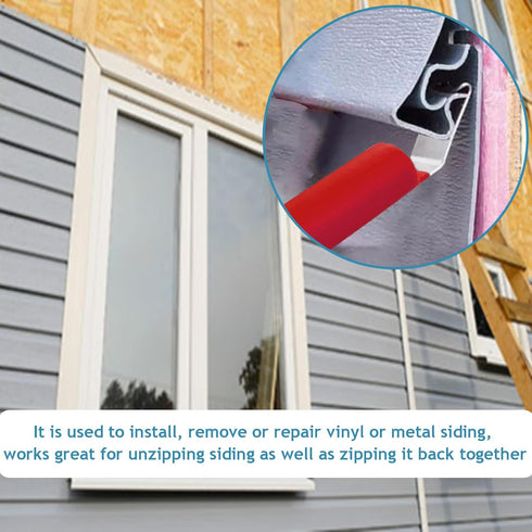 Fpz-bd7" Red Vinyl Siding Tools, Vinyl Siding Removal Tool for Install and Repair, Extra Long Anti-skid Handle
