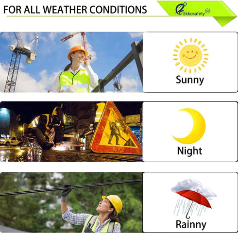 Reflective Mesh Safety Vest for Men Women, 8 Pockets, Zipper Front, High Visibility Hi Vis Construction Vest, ANSI/ISEA