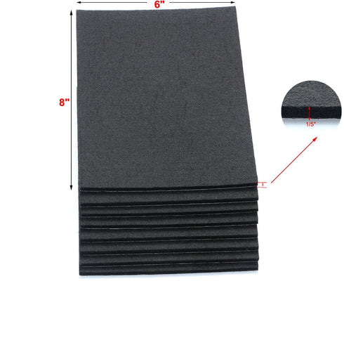 6" X 8" X 1/5" Thick Heavy Duty Felt Sheets - 8 Sheets (Black)