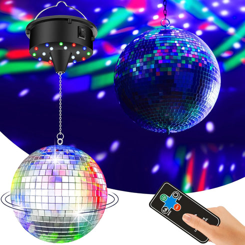 YCCOKJJ 10RPM Disco Ball with Motor and 6Inch Mirror Ball Plug/Battery Operated Disco