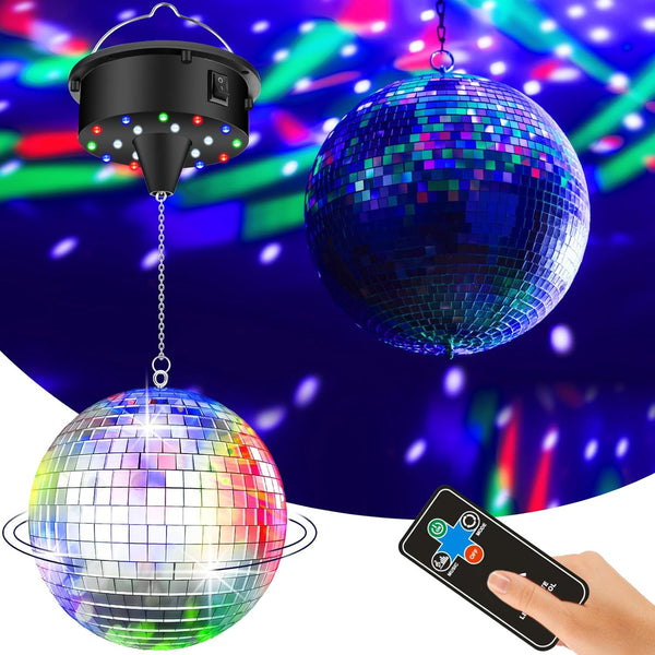 YCCOKJJ 10RPM Disco Ball with Motor and 6Inch Mirror Ball Plug/Battery Operated Disco