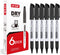 Dry Erase Markers Fine Tip - 6 Pack, Low Odor, Black, Whiteboard Markers for Kids & Adults, Fine Point