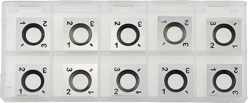 DLtools 14mm Square Straight Tungsten Carbide Insert (14X14X2.0)-4 Edges for Wood Working Spiral/Helical Planer Cutter Head and Popular Full/Pro Wood Lathe Turning Tools,Pack of 10