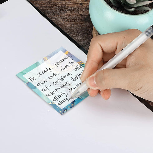 WAVEYU 8 Pads Cute Sticky Notes, Marble Designs, 3''x3'' Adhesive Sticky Notes for Home, Office, School Supplies