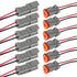 AITRIP 6 Kit 3Pin Way Electrical Wire Connector, 3Way DT Automotive Waterproof Male Female Plug for Car