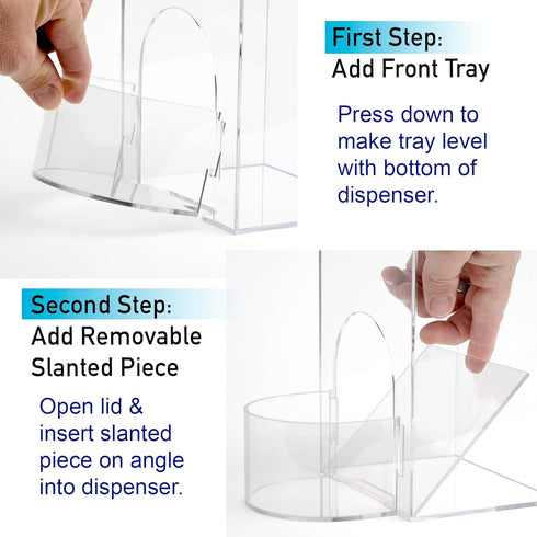Packets, Inevibe Earplug Holder, Universal Clear Acrylic Storage with Blue Lid for Small Bulk Accessories - Finger