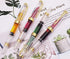Lanxivi Yongsheng 3011 Demonstrator Clear Classical Fountain Pen, Fine Nib, Piston Filling System, Set of 4