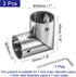 2Pcs 90 2 1" uxcell Degree Structural Pipe Connectors Way End Rails Clamp with Wrench Stainless Steel Corner Pipe