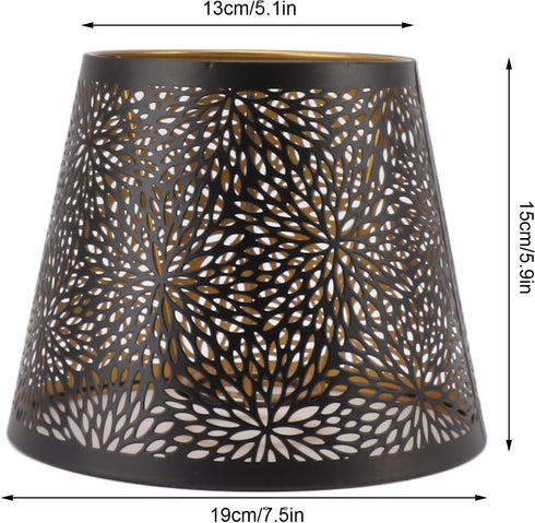 LICAEVEY E26 E27 Bulb 15 13 19 cm, Hollow Carved Metal Lamp Shade, Base Compatible, Detachable Cylindrical Hollow Out
