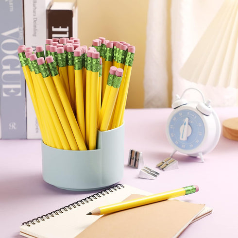 Fainne 102 Pcs Jumbo Pencils and Sharpeners Set, Large Fat Pencils for Kids, School, Office