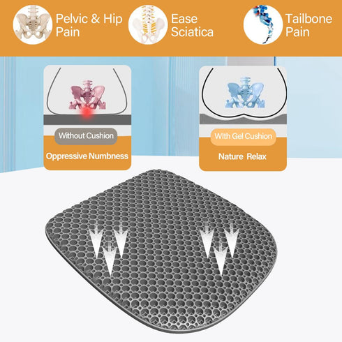 EVEME Large Gel Seat Cushion for Long Sitting with Non-Slip Cover,Soft & Breathable,Seat Cushion