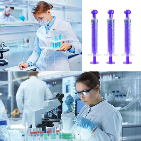 Plastic Syringe with Cap, Individually Packaged, Liquid Measuring Syringe for Labs and Pet Feeding