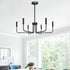 Lurinenna 6-Light Black Farmhouse Chandelier, Rustic Industrial Modern Ceiling Pendant Light, Adjustable Hanging Lamp