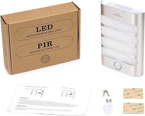 2-Pack Closet, Leadleds Motion Sensor Wall Light Battery Operated, LED Wall Sconces Luxury Aluminum Stick Anywhere Auto