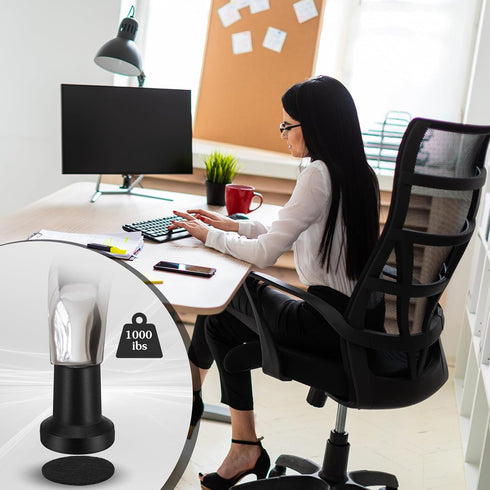 Outus 5 Pieces Bell Glides Replacement Office Chair Wheels Stopper Office Chair Swivel Caster Wheels Stool Bell Glides