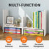 5-Shelf JLD Wood Adjustable Desktop Bookshelf, Expandable Office Storage Rack, White