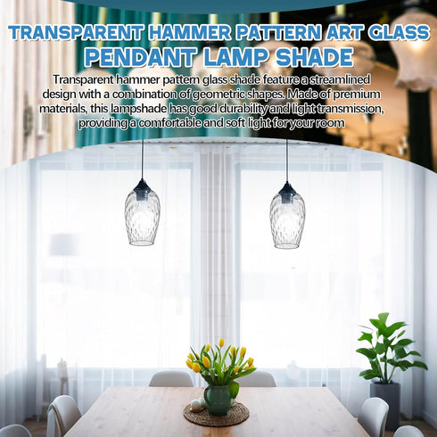 1 Set 9.25" 5.9" E26 Hammer Teenyyou Oval Glass Lamp Shade High x Diameter Glass Pendant Light Fixtures Lampshade
